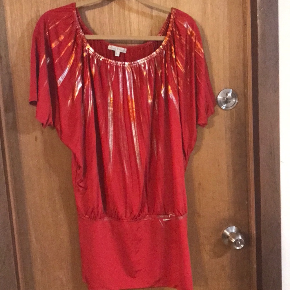 Red & Silver Top